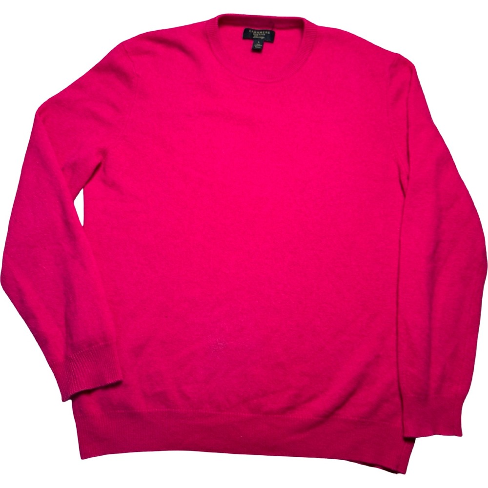 Club Room Cashmere Sweater Womens Large Pink Good Luxury Crewneck FA19